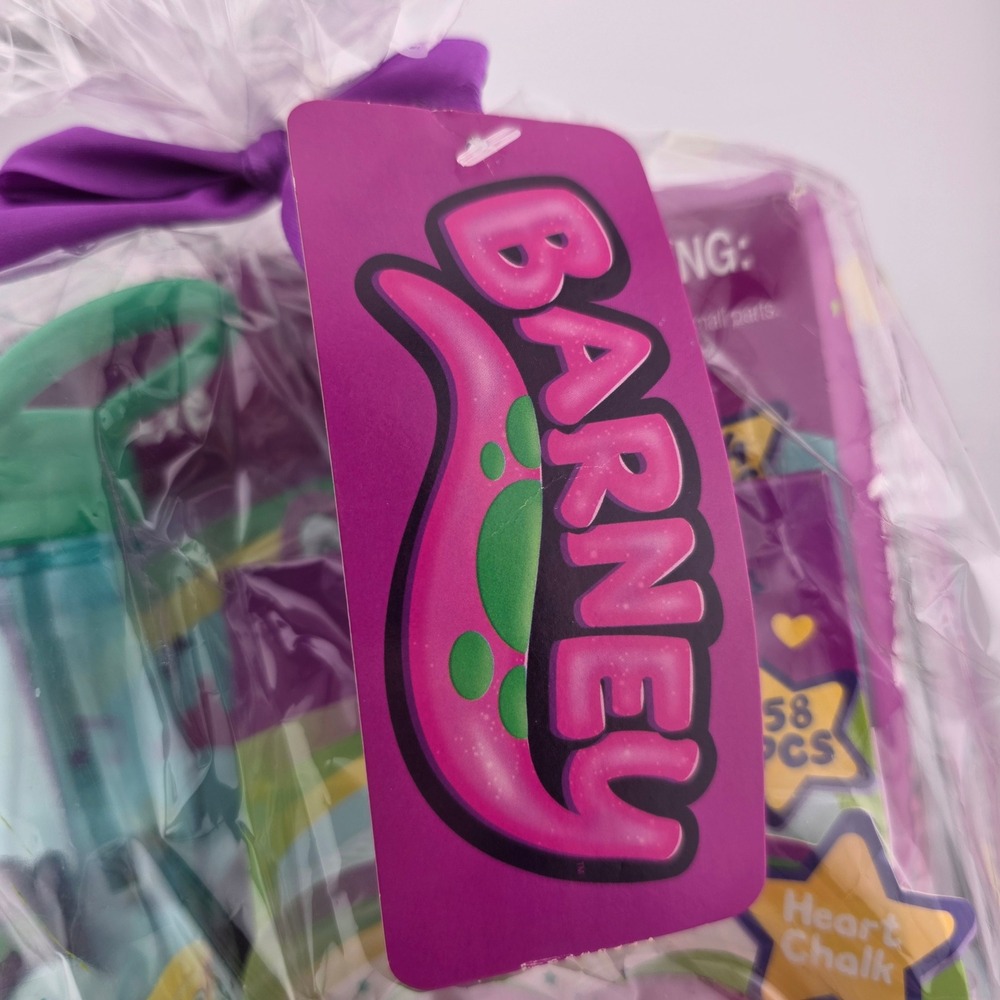 Barney Tin Box Valentine Gift Set Water Bottle Stickers Puzzle - Picture 11 of 12